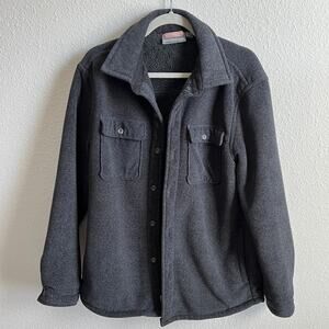 Rugged Elements Gray Fleece Sherpa Lined Shirt Jacket Men's S Winter Warm Soft